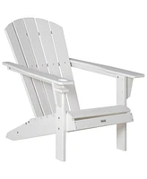 Adirondack Chair with Cup Holder, All Weather Patio Chair Hdpe Lounger, Fire Pit Seating High Back and Wide Seat for Outdoor, Backyard, Garden, Deck,