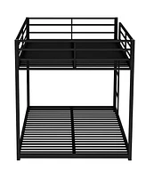 Slickblue Full over Metal Bunk Bed, Low Bed with Ladder