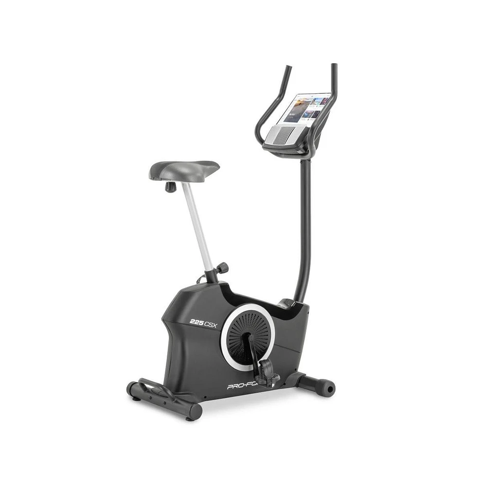 ProForm 225 Csx Upright Exercise Bike with 5" Display, Built-In Tablet Holder and Fan