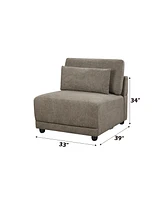 Streamdale Furniture Rylie Modular - Armless Chair w/Pillow, Gray Linen