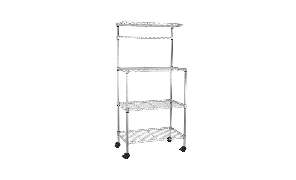 Slickblue 4-Layer Adjustable Kitchen Bakers Rack Shelf Microwave Oven Stand and Storage Cart