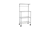 Slickblue 4-Layer Adjustable Kitchen Bakers Rack Shelf Microwave Oven Stand and Storage Cart