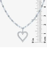 Diamond Open Heart 18" Pendant Necklace (1/10 ct. t.w.) in Sterling Silver