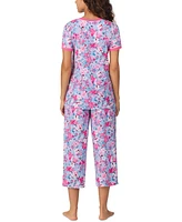 Cuddl Duds Women's Cropped Short-Sleeve Pajama Set