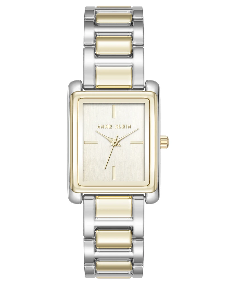 Anne Klein Women's Quartz Contemporary Champagne and Two-Tone Alloy Metal Watch, 24mm