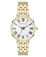 Anne Klein Women's Quartz Everyday Roman Numeral Gold-Tone Alloy Metal Watch, 32mm - Gold