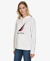 Nautica Jeans Women's Solid Logo Pullover Sweatshirt