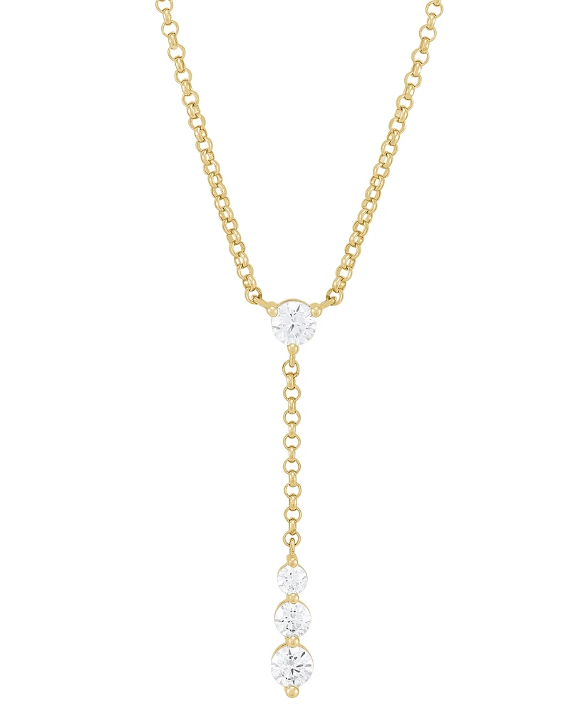 Forever Grown Diamonds Lab Grown Diamond 17" Lariat Necklace (1/2 ct. t.w.) in 14k Gold-Plated Sterling Silver