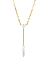 Forever Grown Diamonds Lab Grown Diamond 17" Lariat Necklace (1/2 ct. t.w.) in 14k Gold-Plated Sterling Silver