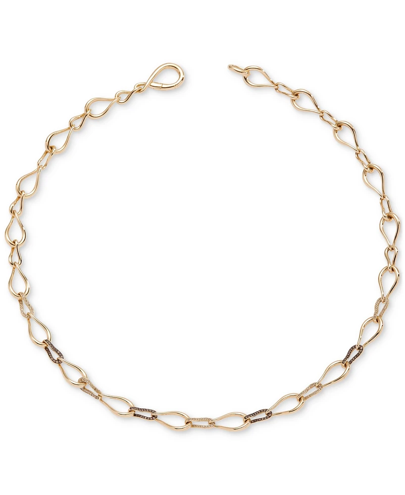 Le Vian Chocolate Diamond & Nude Diamond (5/8 ct. t.w.) Link 18-1/3" Collar Necklace in 14k Yellow Gold