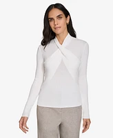 Calvin Klein Women's V-Neck Long-Sleeve Top