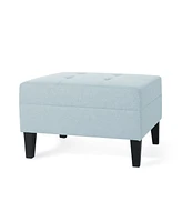 Plush Ottoman with Birch Legs: Comfort, Style