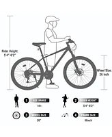 Mountain Bike for Men and Women 26 inch 24 Speed Suspension Fork Kenda Tires
