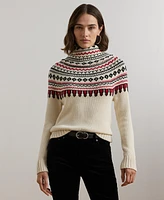 Lauren Ralph Lauren Women's Fair Isle Cotton Turtleneck Sweater, Regular & Petite