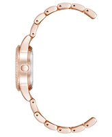 Anne Klein Women's Quartz Round Navy Coin Edge Rose Gold-Tone Alloy Metal Watch, 30mm