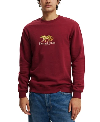Cotton On Men's Graphic Crew Fleece Sweatshirt