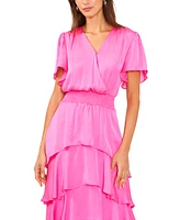 Vince Camuto Women's V-Neck Smock Waist Tiered Layer Dress