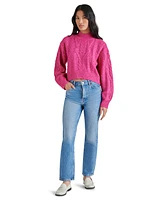 Steve Madden Women's Marcie Cable-Knit Mock-Neck Sweater