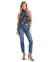 Steve Madden Women's Zandra Printed Tie-Neck Bodysuit