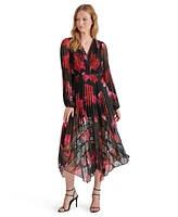 Steve Madden Women's Floral-Print Pleated Midi Dress