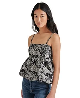 Steve Madden Women's Bodi Floral Brocade Peplum Top