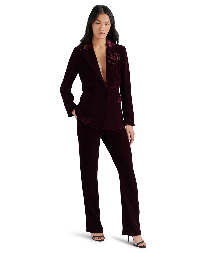 Steve Madden Women's Merene Velvet Rosette Blazer