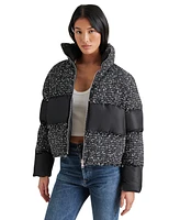 Steve Madden Women's Snowdrop Tweed-Mix Puffer Jacket