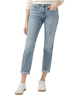 Silver Jeans Co. Women's Boyfriend Mid Rise Slim Leg Luxe Stretch