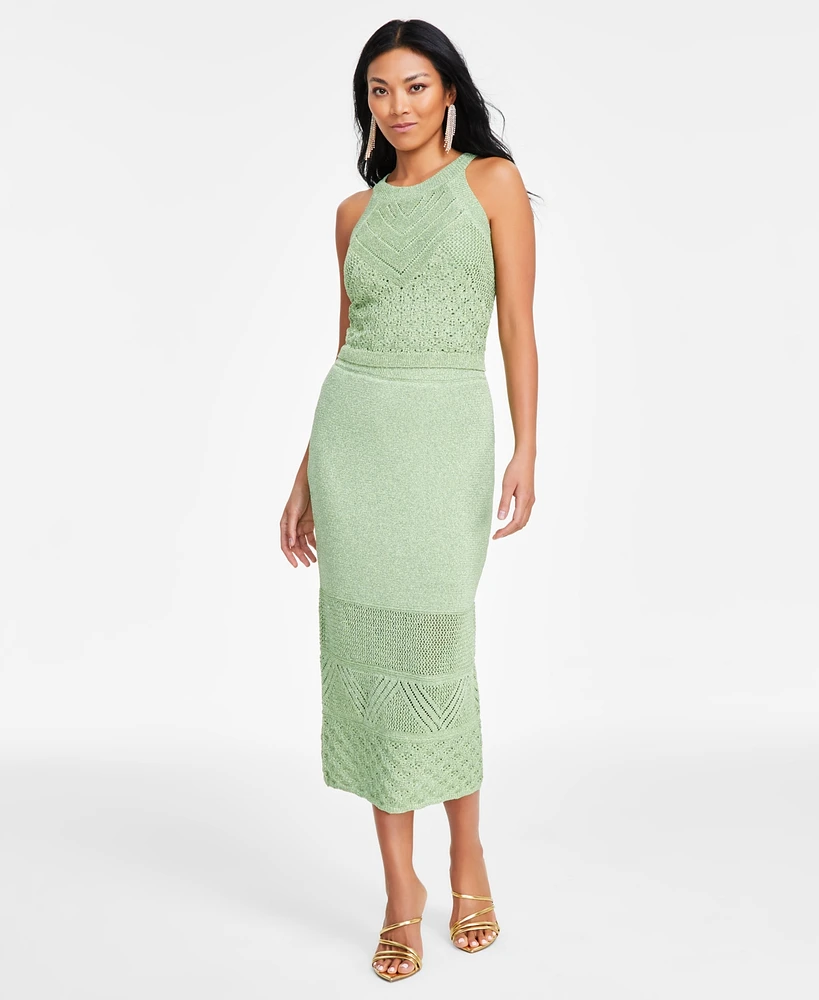 I.n.c. International Concepts Petite Lurex Crochet Midi Skirt, Exclusively at Macy's