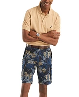 Nautica Men's Classic-Fit Stretch Paisley Patchwork-Print 9-1/2" Cargo Shorts