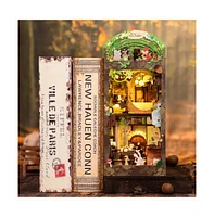 Cutebee Diy Book Nook Kit Diy Miniature House Dollhouse Kit for Adult and Teens, Booknook Bookshelf Decor Alley Model Build with Led Light, Gifts for