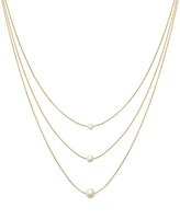 And Now This White Simulated Imitation Pearl Triple Layer Necklace