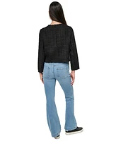 Dkny Jeans Women's Frayed Cropped Long-Sleeve Jacket