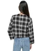 Dkny Jeans Women's Frayed Cropped Long-Sleeve Jacket