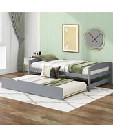 Slickblue Twin Platform Bed with Trundle for Space-Saving Solutions