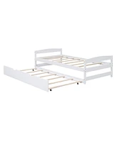 Platform Bed with Trundle Space-Saving & Versatile Sleeping Solution