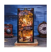 Cutebee Diy Book Nook Kit Diy Miniature House Kit Bookshelf Decor Booknook Detective Dollhouse, 3D Wooden Puzzles Model Build with Led Light (Train My