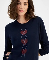 Tommy Hilfiger Women's Heart Argly Long-Sleeve Sweater