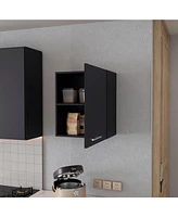 Fm Furniture So- Hi Wall Cabinet in melamine with one door,black