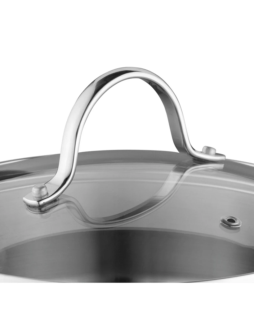 BergHOFF Comfort 10" 18/10 Stainless Steel Stockpot 7.2Qt., Glass Lid