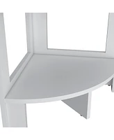 Fm Furniture Gisela Corner Shelf With Three Shelves,White