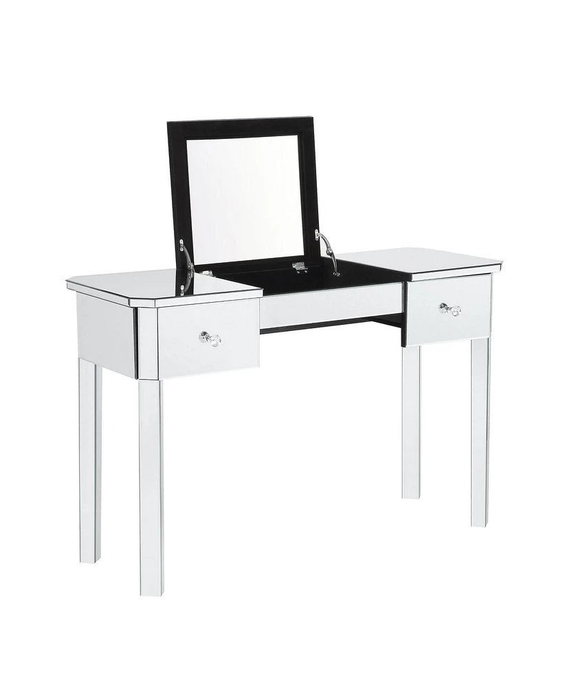 Inspired Home Isla Mirrored Makeup Vanity Table 2 Drawers and Lift