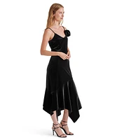 Steve Madden Women's Lucille Velvet Rosette Midi Dress