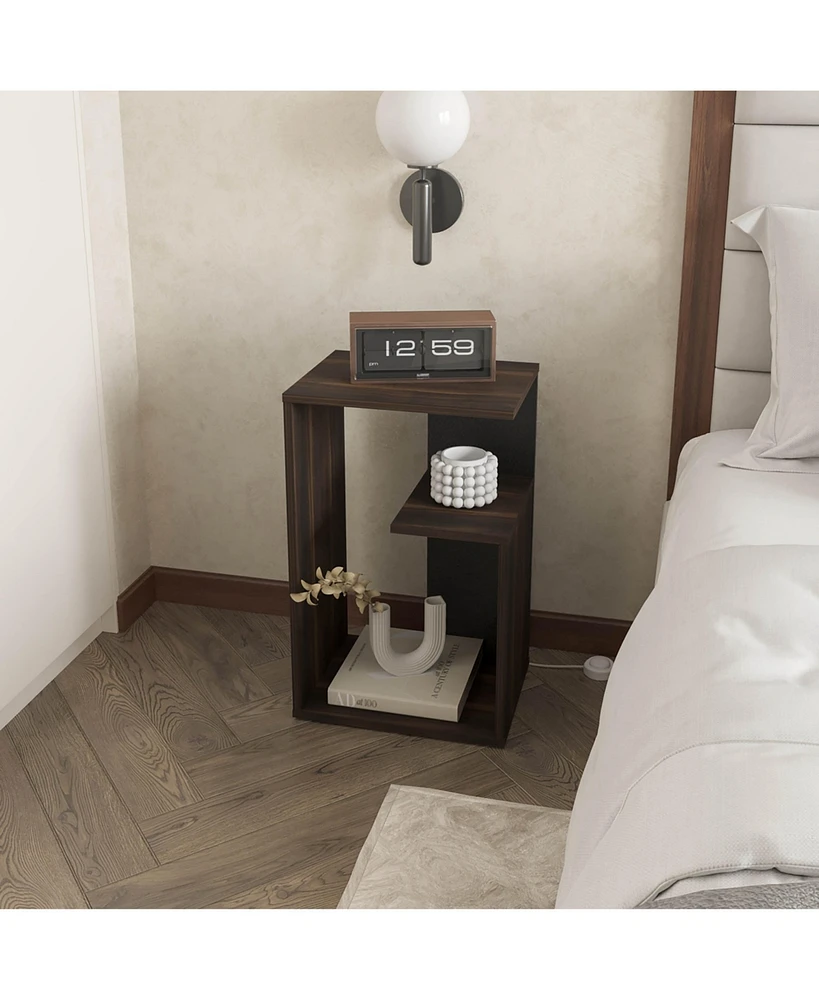 Fm Furniture Amado Nightstand with Open Storage