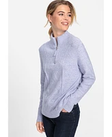 Olsen Women's 1/4 Zip Mock Neck Sweater