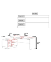 Fm Furniture Weir L-Shaped Desk in Melamine, White