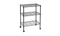 Slickblue 3-Layer Plastic-Coated Iron Shelf with 1.5-Inch Plastic Wheels for Easy Mobility