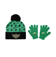 The Legend Of Zelda Boys Zelda Fleece and Knitted Cuff Hat with Gloves Set