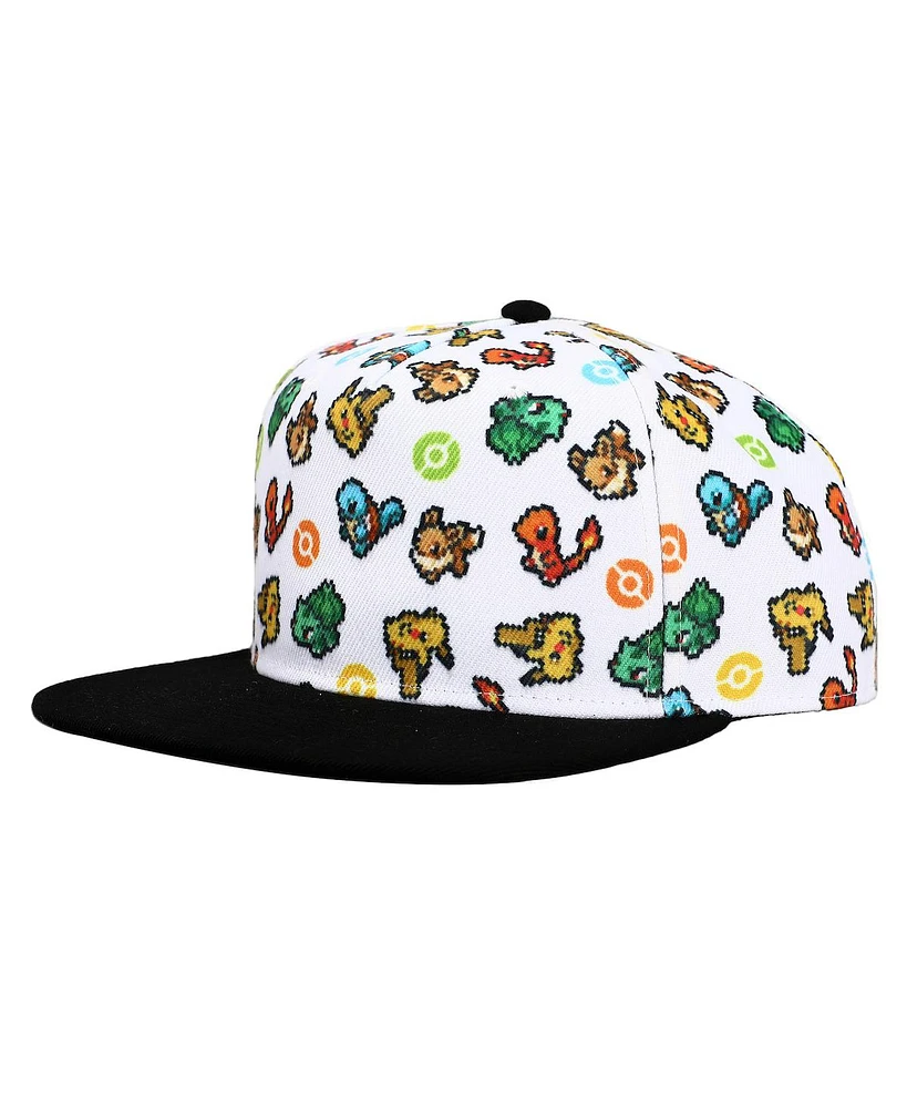 Pokemon Men's Starters White Snapback Hat