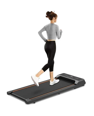 Slickblue Walking Pad Under Desk Treadmill Portable with Led Display and Remote Control for Home & Office